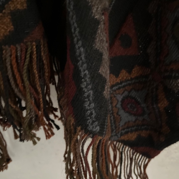 PERUVIAN CONNECTION 100% ALPACA HEAVY  RUANA - Picture 10 of 16